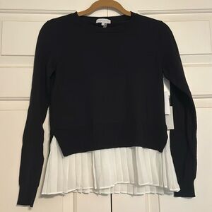 1 State black seater with white blouse pleats XS